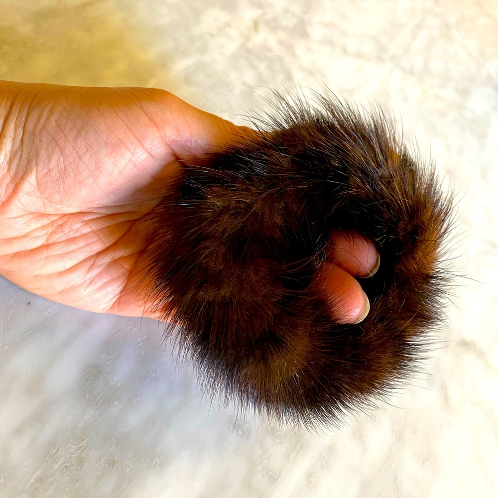 Fur hair band scrunchie - mink